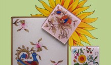 Reverse Glass Painting_Coasters & Tray 1